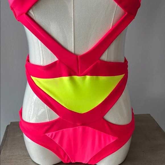 Agent Provocateur One Piece Swimsuit in Pink and Yellow